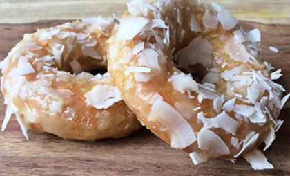 Coconut Glazed Cake Donuts