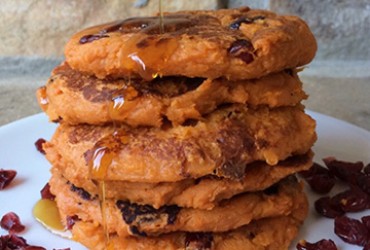 Cranberry Pecan Sweet Potato Pancakes